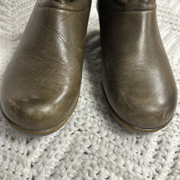 Keen 6.5 Kate Slouch Olive Leather Mid Calf Boots/  Booties Wedge Heel - Picture 9 of 9